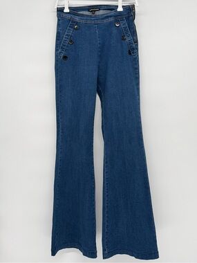 Jealous Tomato 70s Sailor Flare Jeans Medium Retro Button Front